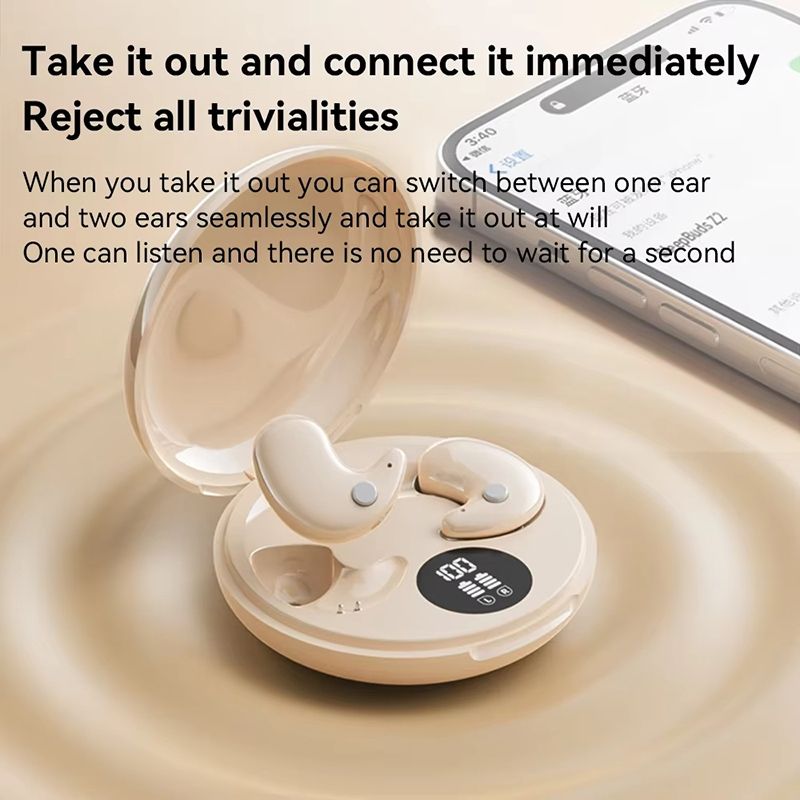 Wireless Sleep Invisible Earbuds Bluetooth 5.4 Mini In-ear Noise Reduction Earpods Gaming Sport Waterproof Bluetooth Earphone HiFi Stereo Sound Music TWS Headphones with Mic