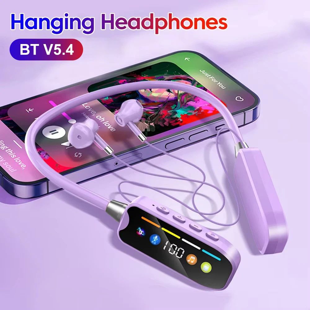 S10 Brand Sports Earphones Neckband Noise Reduction Earpods New Digital Wireless Bluetooth In-ear Earbuds Ultra Long Battery Life Standby Ear Return Monitoring Card Insertion Bluetooth Headphones