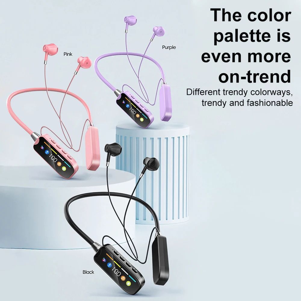 S10 Brand Sports Earphones Neckband Noise Reduction Earpods New Digital Wireless Bluetooth In-ear Earbuds Ultra Long Battery Life Standby Ear Return Monitoring Card Insertion Bluetooth Headphones