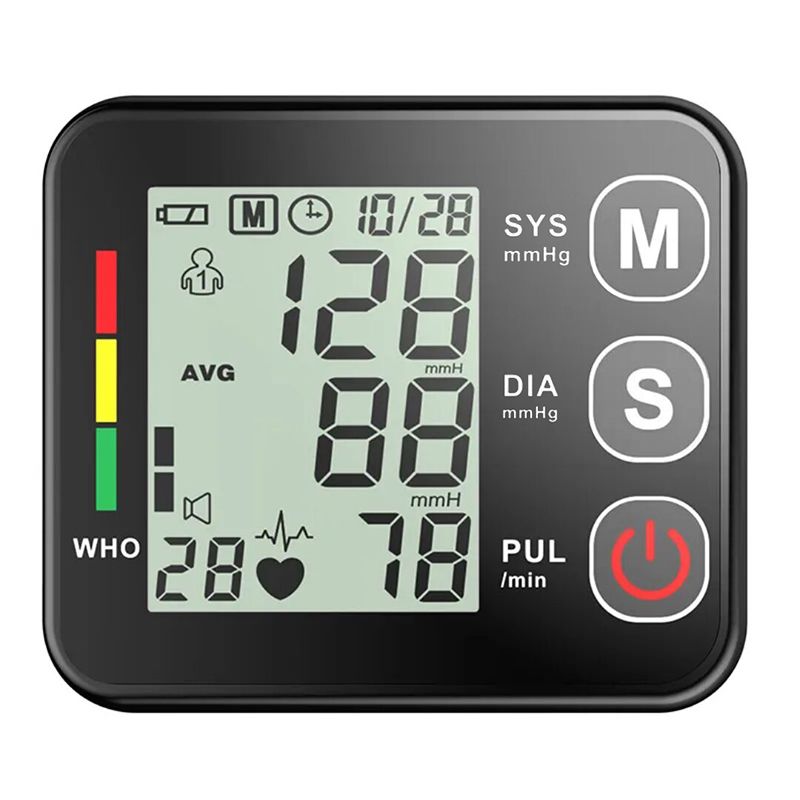 Blood Pressure Monitors Portable LCD Digital Upper Arm Measuring Tool Fully Automatic High-precision Medical Equipment Heart Rate Pulse Meter Sphygmomanometer Tensiometer Health Monitors