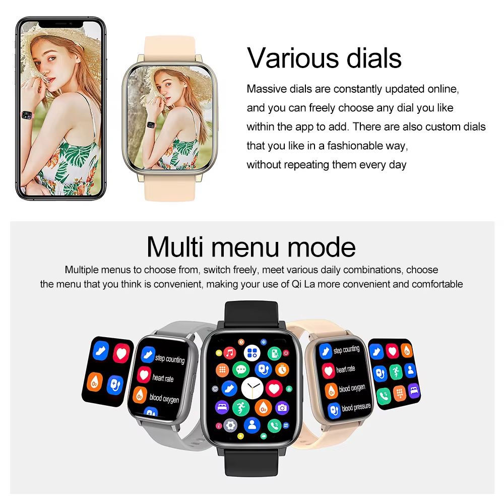 New Arrival Smart Watch Men/Women Outdoor Sports Smartwatches Bluetooth Call Heart Rate Blood Pressure Monitoring Fitness Tracker Bracelet For Smartphones Smart Watch