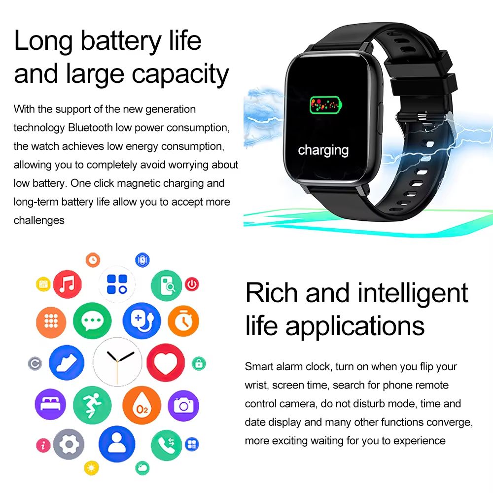 New Arrival Smart Watch Men/Women Outdoor Sports Smartwatches Bluetooth Call Heart Rate Blood Pressure Monitoring Fitness Tracker Bracelet For Smartphones Smart Watch