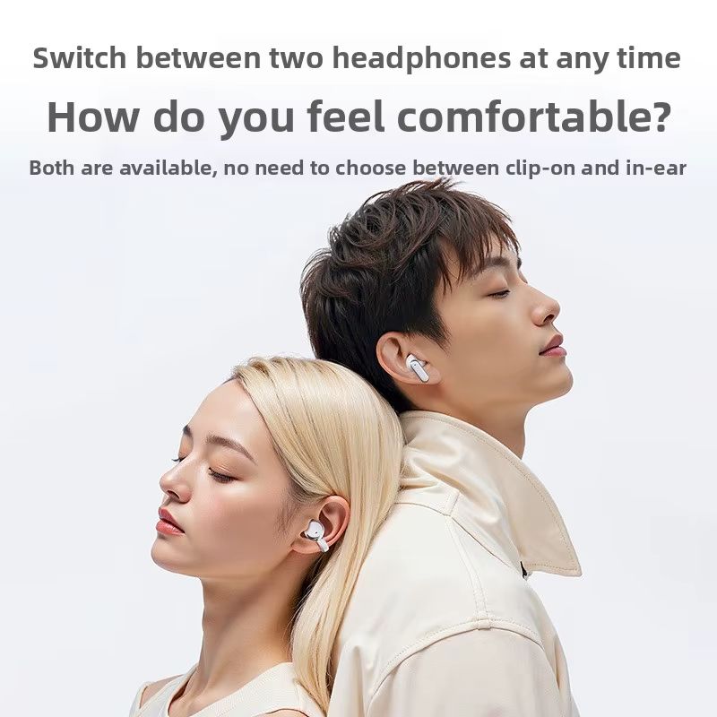 New 2 in 1 Bluetooth Earphones Noise Reduction Earbuds Two Pairs Of Headphones New Arrival Q10 Couple Wireless Earpods Digital Display Power Sports Long Battery Ear Clip Earphone