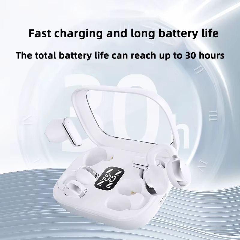 New 2 in 1 Bluetooth Earphones Noise Reduction Earbuds Two Pairs Of Headphones New Arrival Q10 Couple Wireless Earpods Digital Display Power Sports Long Battery Ear Clip Earphone