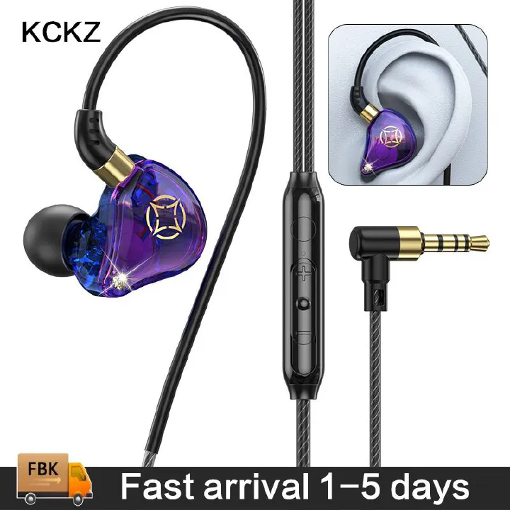 KCKZ Brand Sports Earphone New Upgrade Wired Earphone In-ear Reduction HiFi Sound Noise Canceling Fever Heavy Bass Earbuds Gaming Earphone With Microphone Headphones High-fidelity in-line Remote