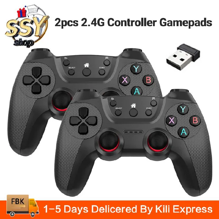 2pcs 2.4G Game Controller Gamepads Android Wireless Joystick For PS3 /PC/TV Box/Smart Phone Gamepad Console  For Game Console Game Pad  X Pro Gamepad Gaming Accessories Two-Player Handheld Game Device