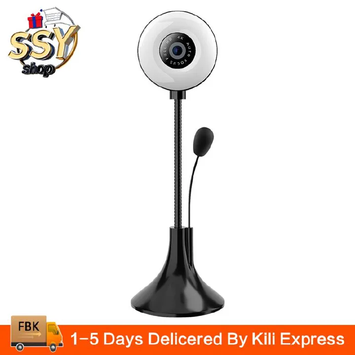 Webcams New 720P 1080P 2K 4K Full HD Web Camera USB WebCam with Ring Fill Light Web Cam With Microphone Autofocus Webcam For PC Mac Laptop Computer Accessories & Peripherals Audio & Video Accessories