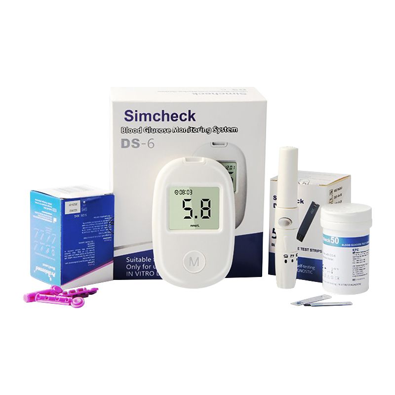 Smart Blood Glucose Meter Portable Blood Glucose Testing LCD Display Accurate Blood Glucose Meter Diabetes Home Blood Glucose Tester Kit Blood Glucose Tester Contains 50pcs Blood Collection Needles