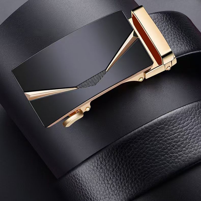 Hot Selling Men's Belts Automatic Buckle Belts Trendy Versatile Textured Middle-aged And Young Business Belts Simple And Fashionable High-end Belts Men Accessories