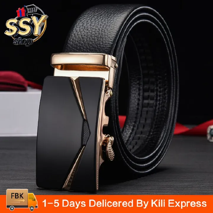 Hot Selling Men's Belts Automatic Buckle Belts Trendy Versatile Textured Middle-aged And Young Business Belts Simple And Fashionable High-end Belts Men Accessories