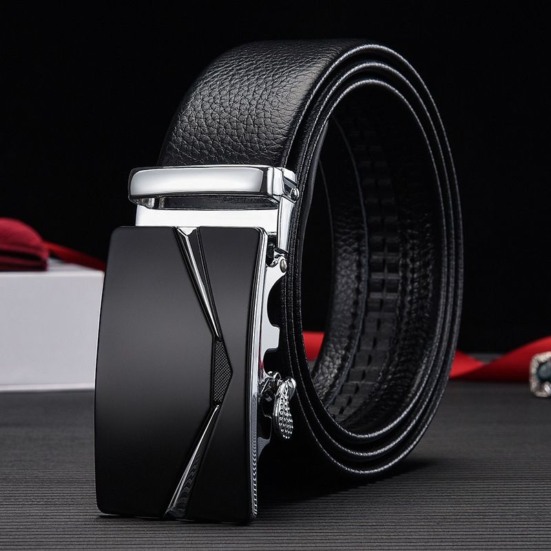 Hot Selling Men's Belts Automatic Buckle Belts Trendy Versatile Textured Middle-aged And Young Business Belts Simple And Fashionable High-end Belts Men Accessories