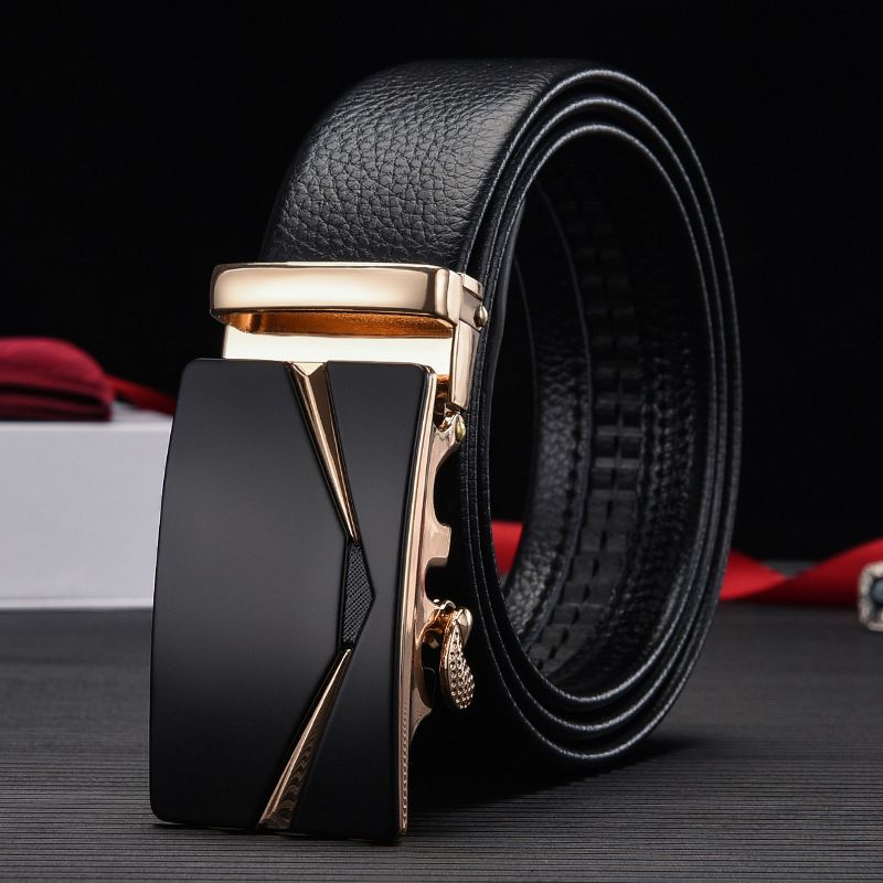 Hot Selling Men's Belts Automatic Buckle Belts Trendy Versatile Textured Middle-aged And Young Business Belts Simple And Fashionable High-end Belts Men Accessories
