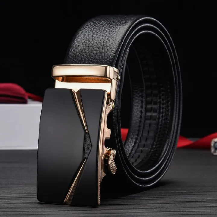 Hot Selling Men's Belts Automatic Buckle Belts Trendy Versatile Textured Middle-aged And Young Business Belts Simple And Fashionable High-end Belts Men Accessories