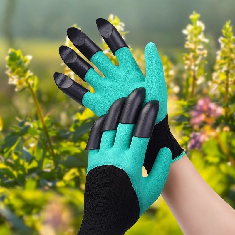 Gardening Gloves With Claws Breathable Digging Gloves Garden Vegetable Gardening Industry Planting Non-slip Wear-resistant Waterproof Rubber Work Gloves With Claws Cigging Planting Tools