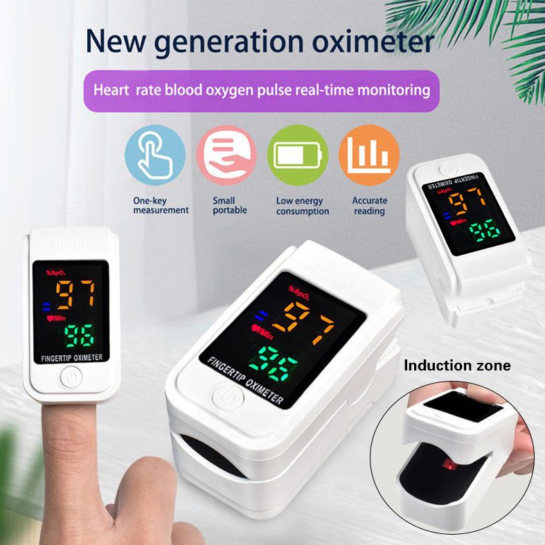 Portable Finger Pulse Oximeter Blood Oxygen Heart Rate Saturation Meter Fingertip Oximetro Pulse Oximeter Finger Clip Pulse Monitor Home Monitoring Pulse Oximeter Blood Oxygen Saturation Detector Clip