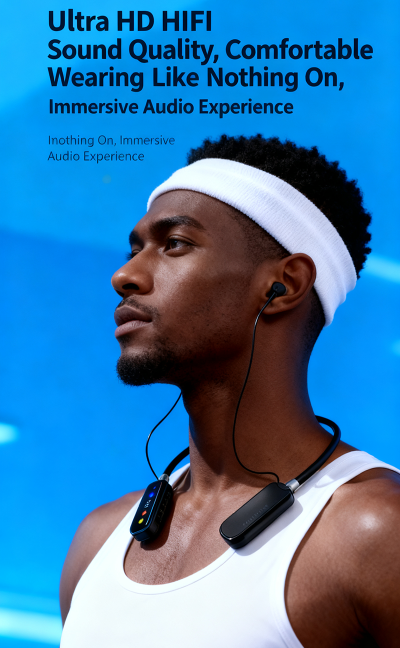 S10 Brand Sports Earphones Neckband Noise Reduction Earpods New Digital Wireless Bluetooth In-ear Earbuds Ultra Long Battery Life Standby Ear Return Monitoring Card Insertion Bluetooth Headphones