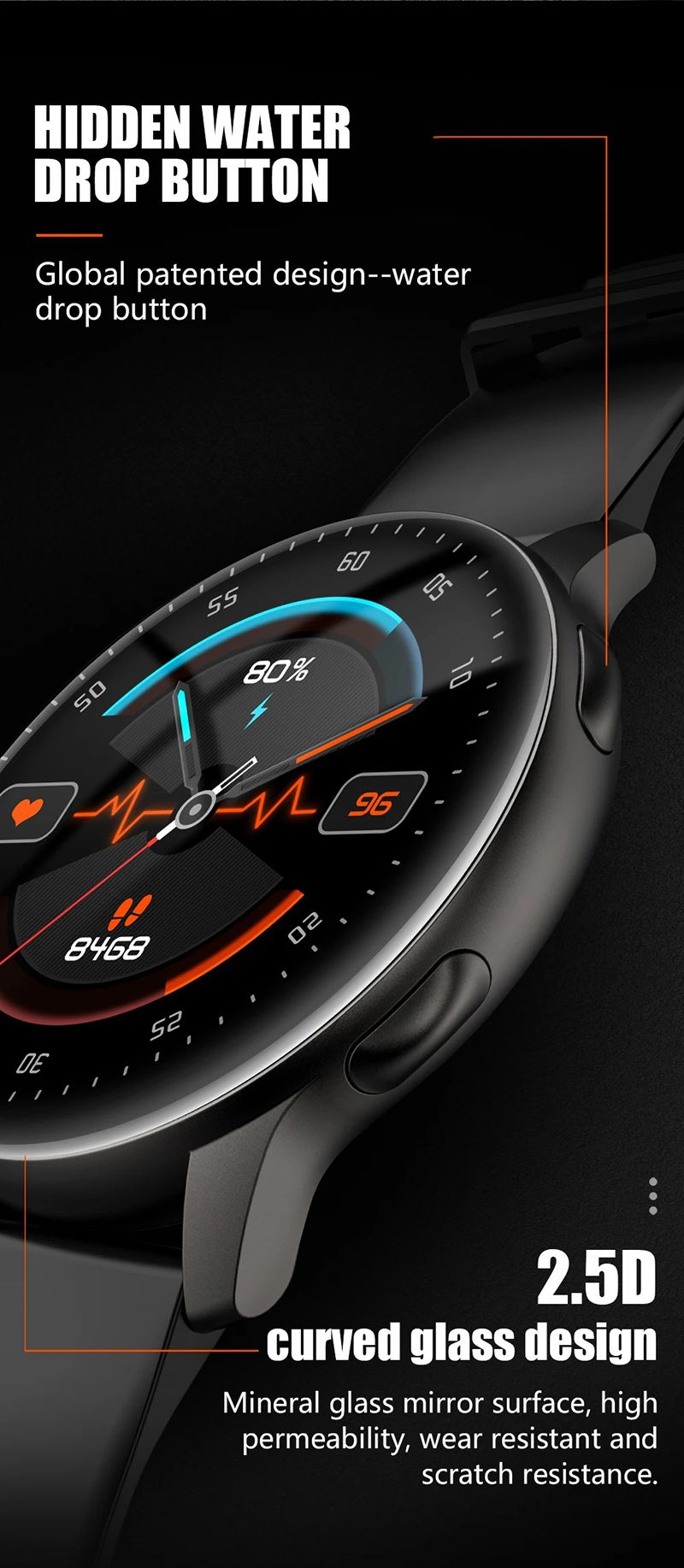 Men Smartwatch Bluetooth Call Watches Sports Fitness Waterproof Men Smart Watch Heart Rate And Blood Pressure Monitoring Compatible With Android And IOS