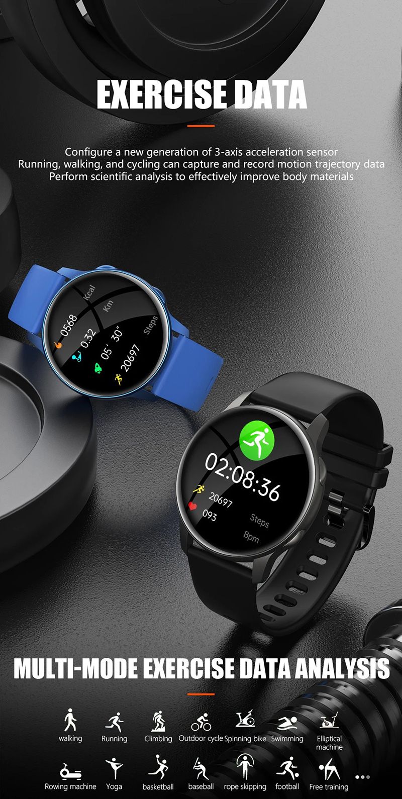 Men Smartwatch Bluetooth Call Watches Sports Fitness Waterproof Men Smart Watch Heart Rate And Blood Pressure Monitoring Compatible With Android And IOS