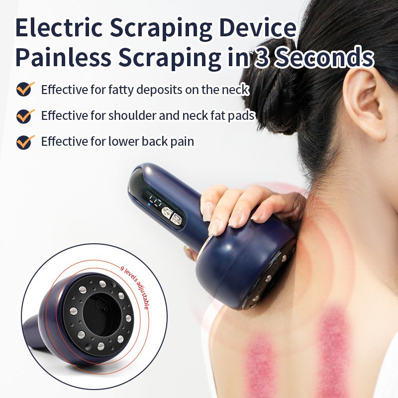 New type of electric rechargeable scraping device, meridian massager, negative pressure cupping device, heat absorption muscle relaxation massager for Back Neck Pain Relief Massage Tools