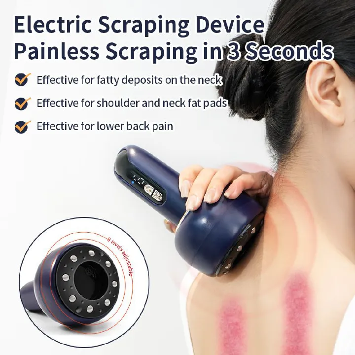 New type of electric rechargeable scraping device, meridian massager, negative pressure cupping device, heat absorption muscle relaxation massager for Back Neck Pain Relief Massage Tools