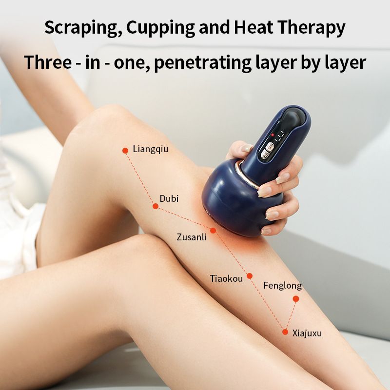 New type of electric rechargeable scraping device, meridian massager, negative pressure cupping device, heat absorption muscle relaxation massager for Back Neck Pain Relief Massage Tools