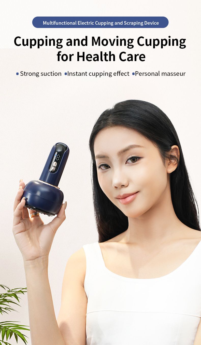 New type of electric rechargeable scraping device, meridian massager, negative pressure cupping device, heat absorption muscle relaxation massager for Back Neck Pain Relief Massage Tools