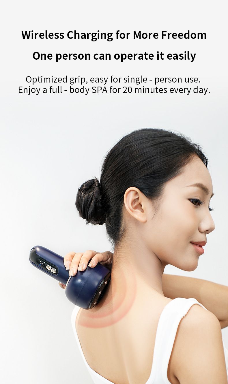 New type of electric rechargeable scraping device, meridian massager, negative pressure cupping device, heat absorption muscle relaxation massager for Back Neck Pain Relief Massage Tools