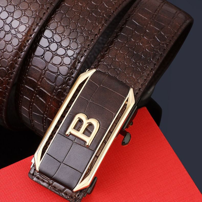 Hot Selling Men Belts Crocodile Pattern Men's Belt High-Quality Automatic Buckle Belt Fashionable Trendy Men's Accessories Casual Business Jeans Belts, Luxury Designer Brands for Men