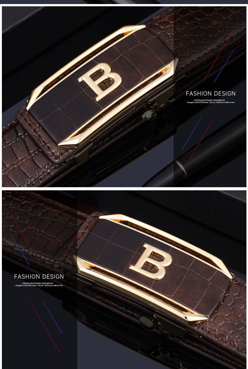 Hot Selling Men Belts Crocodile Pattern Men's Belt High-Quality Automatic Buckle Belt Fashionable Trendy Men's Accessories Casual Business Jeans Belts, Luxury Designer Brands for Men