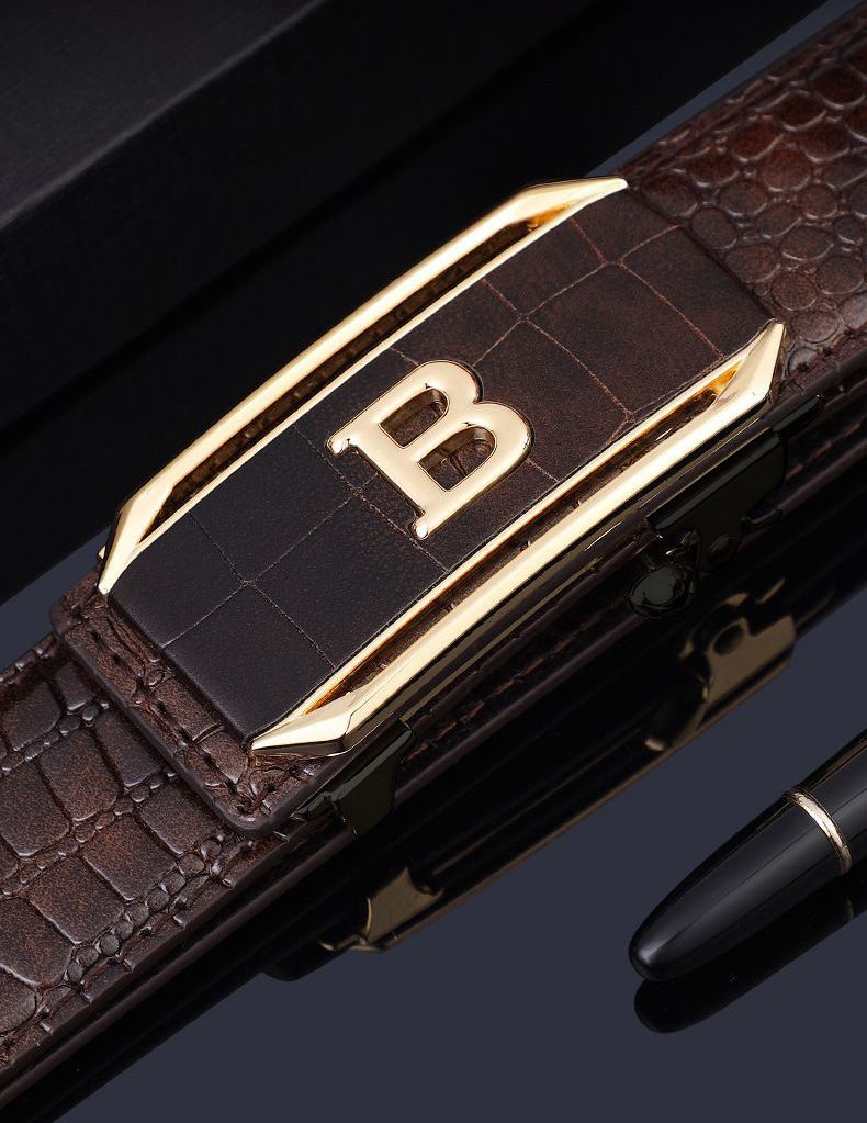 Hot Selling Men Belts Crocodile Pattern Men's Belt High-Quality Automatic Buckle Belt Fashionable Trendy Men's Accessories Casual Business Jeans Belts, Luxury Designer Brands for Men