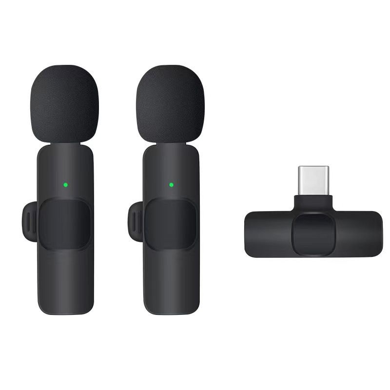 K9 Type-C Wireless Bluetooth Lavalier Microphones Portable Audio Video Recording Mini Mic for Phone Live Broadcast Gaming Mic Wireless Microfone for TIKTOK Youtube FacebookGame Photo Video Accessories