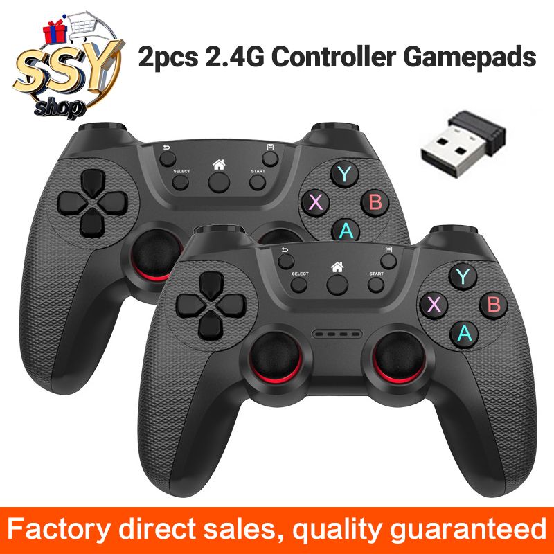 2pcs 2.4G Game Controller Gamepads Android Wireless Joystick For PS3 /PC/TV Box/Smart Phone Gamepad Console  For Game Console Game Pad  X Pro Gamepad Gaming Accessories Two-Player Handheld Game Device
