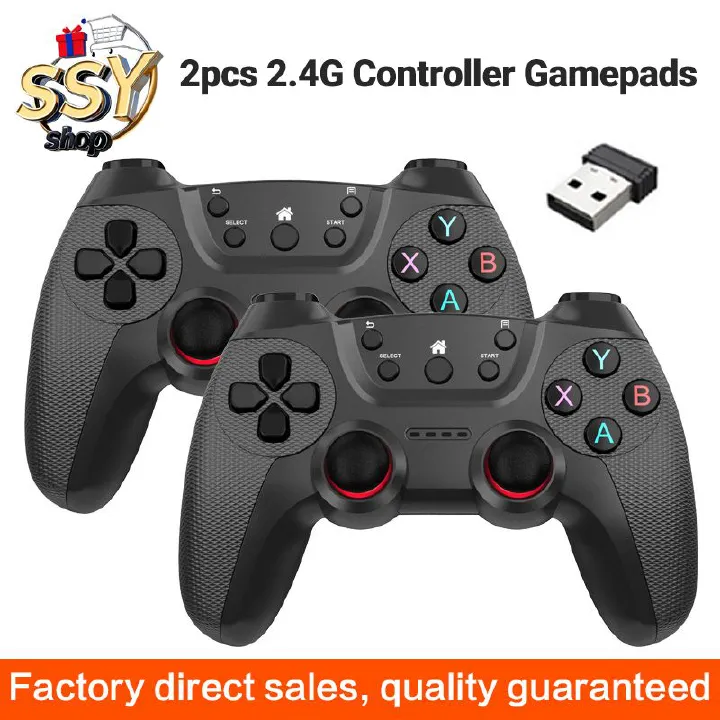 2pcs 2.4G Game Controller Gamepads Android Wireless Joystick For PS3 /PC/TV Box/Smart Phone Gamepad Console  For Game Console Game Pad  X Pro Gamepad Gaming Accessories Two-Player Handheld Game Device