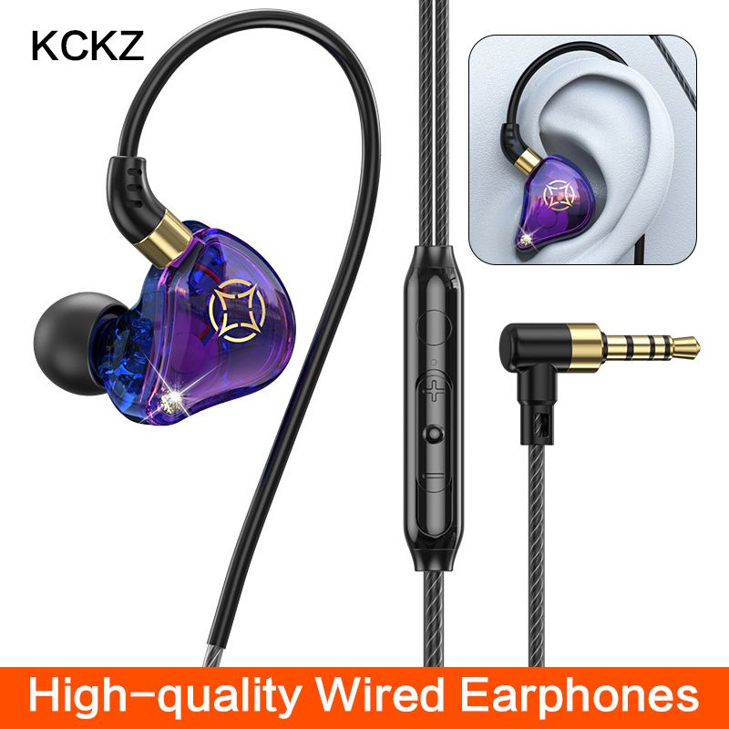 KCKZ Brand Sports Earphone New Upgrade Wired Earphone In-ear Reduction HiFi Sound Noise Canceling Fever Heavy Bass Earbuds Gaming Earphone With Microphone Headphones High-fidelity in-line Remote