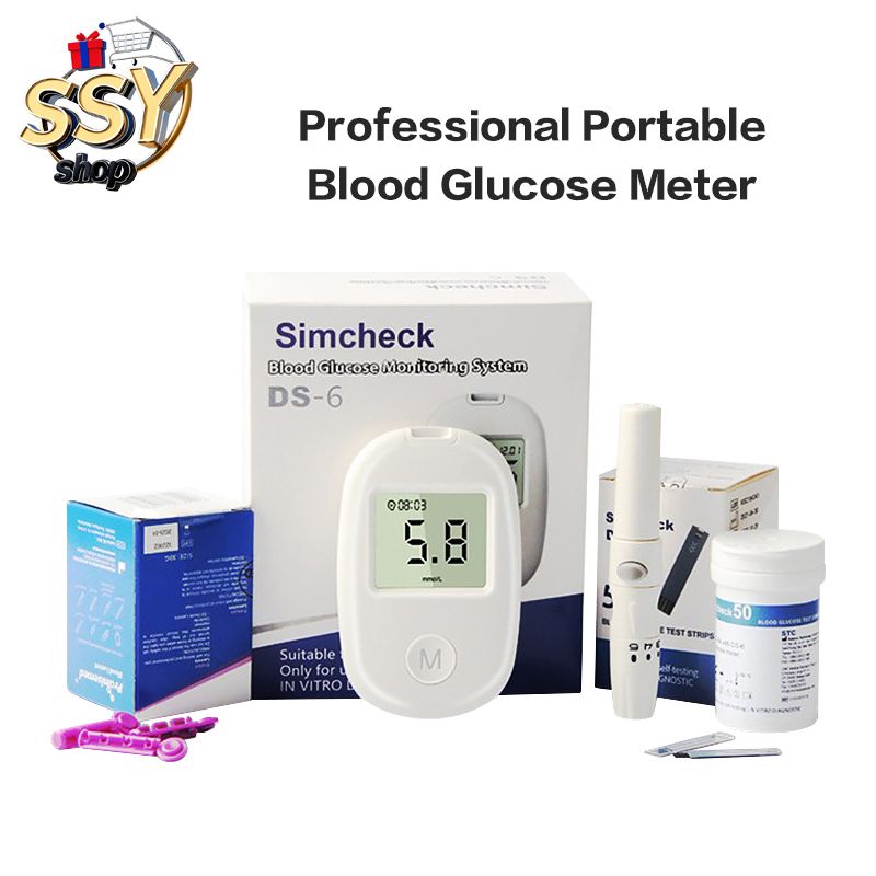 Smart Blood Glucose Meter Portable Blood Glucose Testing LCD Display Accurate Blood Glucose Meter Diabetes Home Blood Glucose Tester Kit Blood Glucose Tester Contains 50pcs Blood Collection Needles