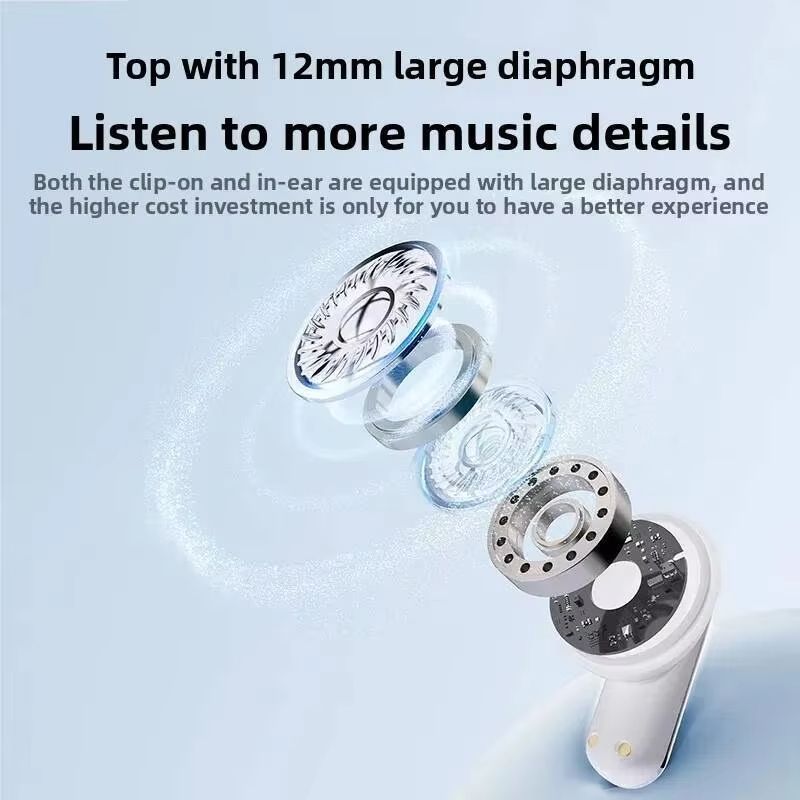 New 2 in 1 Bluetooth Earphones Noise Reduction Earbuds Two Pairs Of Headphones New Arrival Q10 Couple Wireless Earpods Digital Display Power Sports Long Battery Ear Clip Earphone