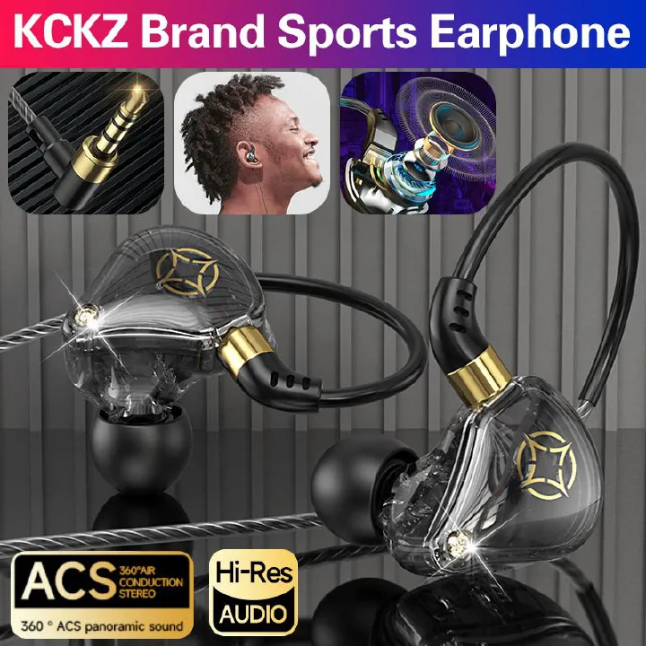 KCKZ Brand Sports Earphone New Upgrade Wired Earphone In-ear Reduction HiFi Sound Noise Canceling Fever Heavy Bass Earbuds Gaming Earphone With Microphone Headphones High-fidelity in-line Remote