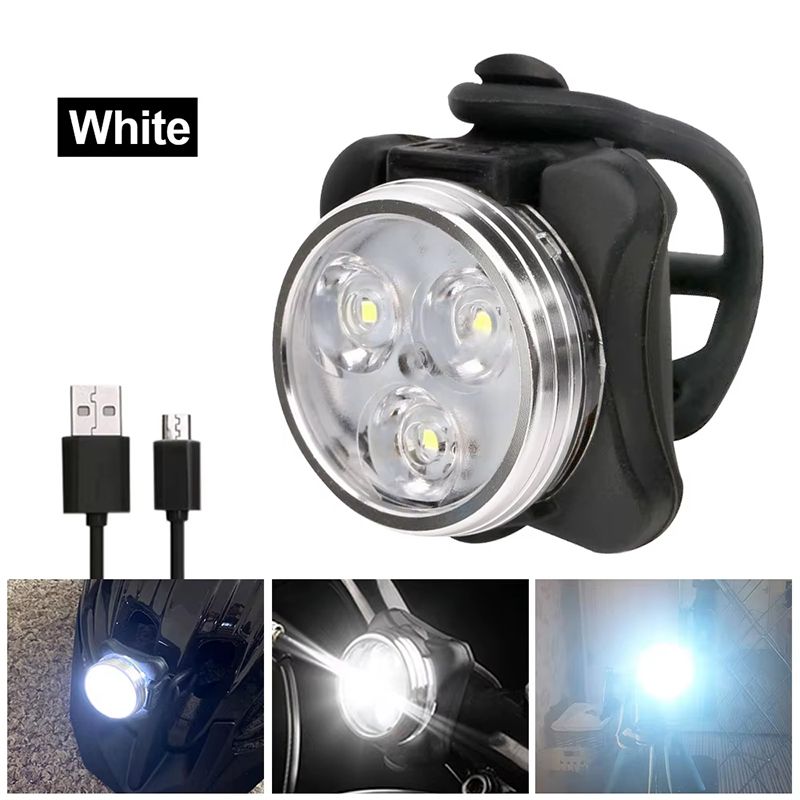 2PCS Bicycle Light with USB Charging Bicycle Tail Clip Light Super Bright Front Headlight and Rear LED Bicycle Light Safety Warning Light Bicycle Accessories Flashlight Outdoor lighting