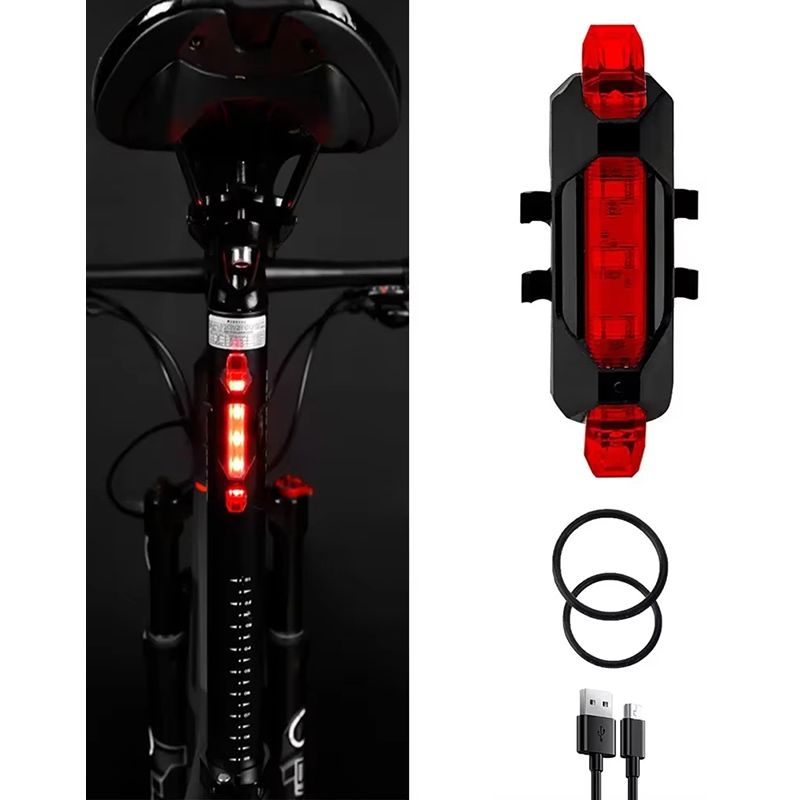 2PCS Bicycle Light with USB Charging Bicycle Tail Clip Light Super Bright Front Headlight and Rear LED Bicycle Light Safety Warning Light Bicycle Accessories Flashlight Outdoor lighting