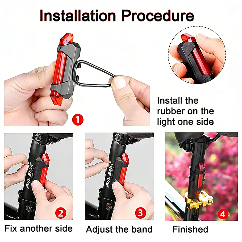 2PCS Bicycle Light with USB Charging Bicycle Tail Clip Light Super Bright Front Headlight and Rear LED Bicycle Light Safety Warning Light Bicycle Accessories Flashlight Outdoor lighting