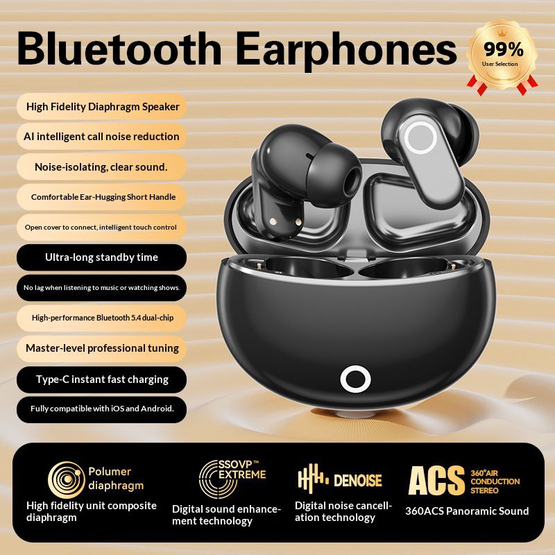 New TWS Wireless Earpods Bluetooth 5.4, In-Ear Noise Cancelling Headphones with Mic, HiFi Stereo Sound, Long Battery Life, Low Latency, Smart Touch, Type-C Fast Charging Bluetooth Earphones,Earbuds