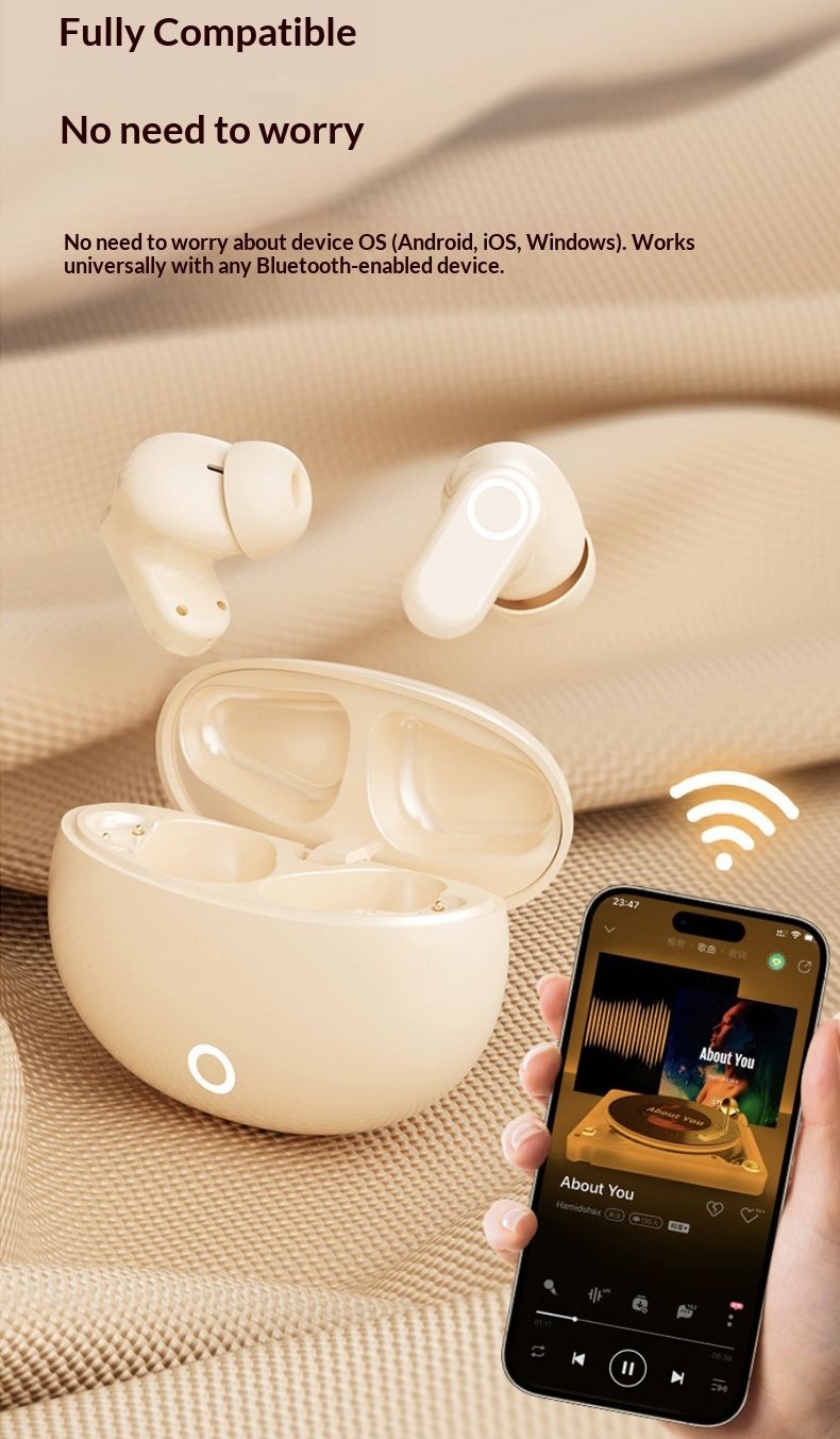 New TWS Wireless Earpods Bluetooth 5.4, In-Ear Noise Cancelling Headphones with Mic, HiFi Stereo Sound, Long Battery Life, Low Latency, Smart Touch, Type-C Fast Charging Bluetooth Earphones,Earbuds