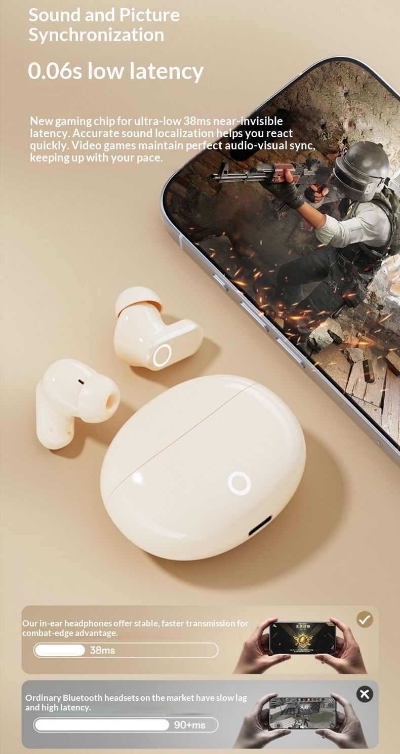 New TWS Wireless Earpods Bluetooth 5.4, In-Ear Noise Cancelling Headphones with Mic, HiFi Stereo Sound, Long Battery Life, Low Latency, Smart Touch, Type-C Fast Charging Bluetooth Earphones,Earbuds