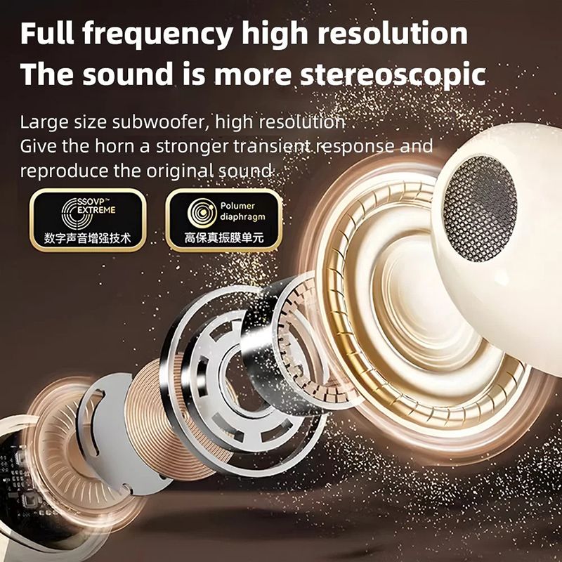 Wireless Bluetooth 5.4 Earphone Gaming Earpods With Mic Bass Audio Sound 9D Stereo Music HiFi Headset Sports Noise Reduction Earbuds For Gamer All Phones