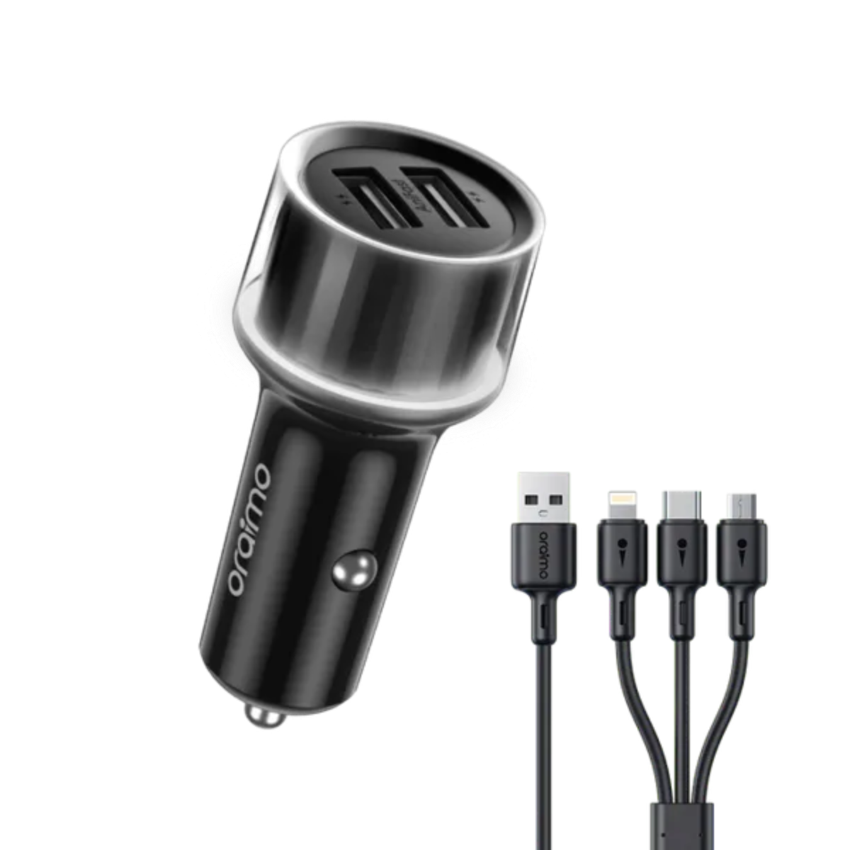 oraimo Highway 15 15.5W Car Charger with 3-in-1 Cable