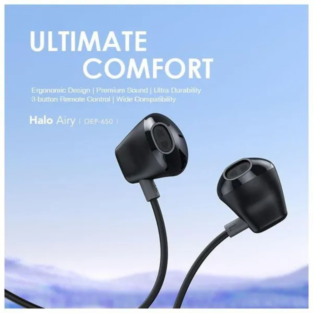 Super Premium Oraimo  Sound Halo Airy Type-C Half In-ear Wired Earphones