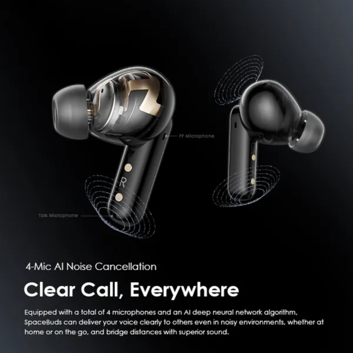 oraimo SpaceBuds Hybrid ANC True Wireless Earbuds Customized Voice Prompt