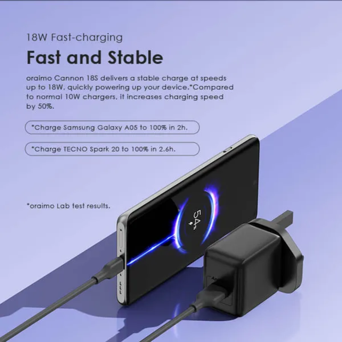 Rapid Charge oraimo Cannon 18D oraimo Cannon 18D 18W Wall Charger Kit