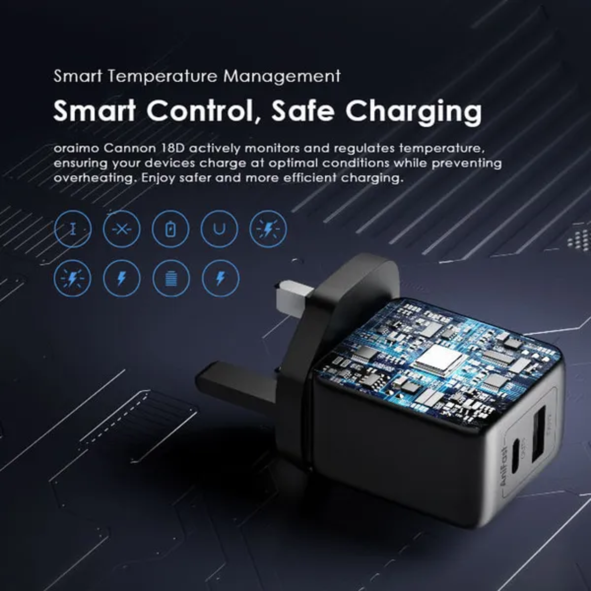 Rapid Charge oraimo Cannon 18D oraimo Cannon 18D 18W Wall Charger Kit
