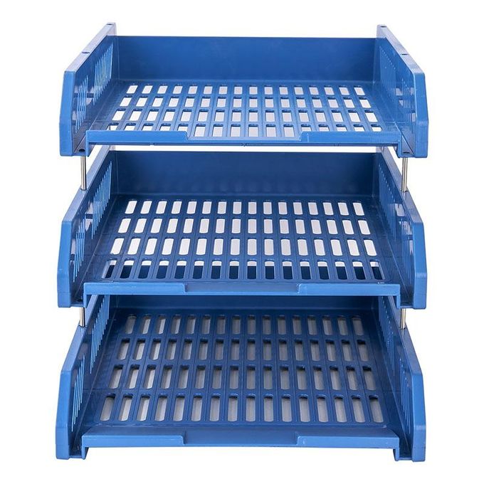 Stackable 3 Tier Office Filing Trays A4 Document Desk Riser Letter Paper Storage Organiser Magazine Rack Storage